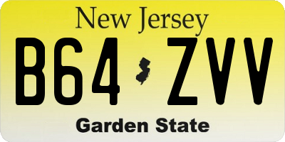 NJ license plate B64ZVV