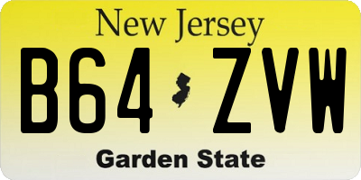 NJ license plate B64ZVW