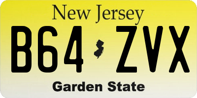 NJ license plate B64ZVX