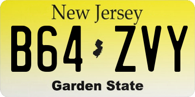 NJ license plate B64ZVY