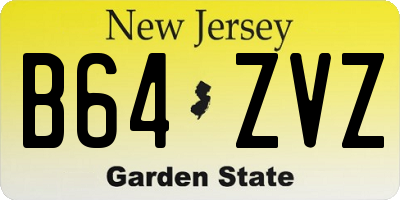 NJ license plate B64ZVZ