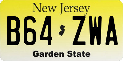 NJ license plate B64ZWA