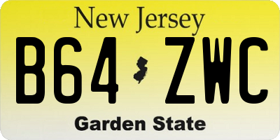 NJ license plate B64ZWC