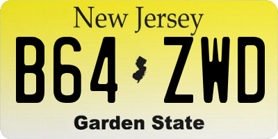 NJ license plate B64ZWD