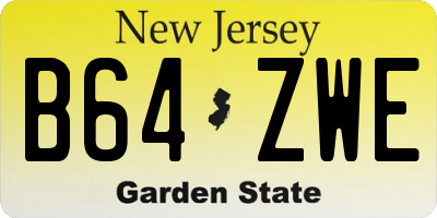 NJ license plate B64ZWE