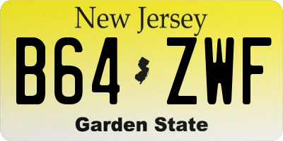 NJ license plate B64ZWF