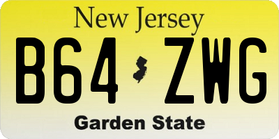 NJ license plate B64ZWG