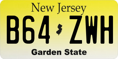NJ license plate B64ZWH