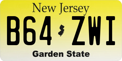 NJ license plate B64ZWI