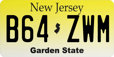 NJ license plate B64ZWM