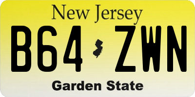 NJ license plate B64ZWN