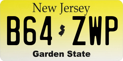 NJ license plate B64ZWP