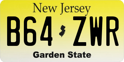 NJ license plate B64ZWR