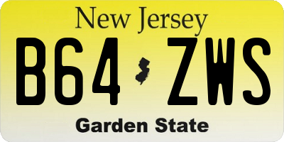 NJ license plate B64ZWS