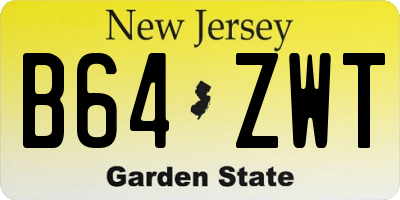 NJ license plate B64ZWT