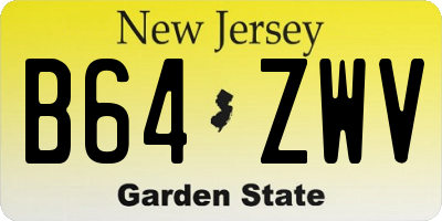 NJ license plate B64ZWV