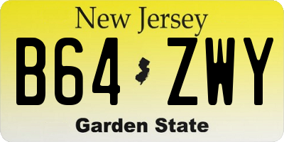 NJ license plate B64ZWY