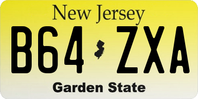 NJ license plate B64ZXA