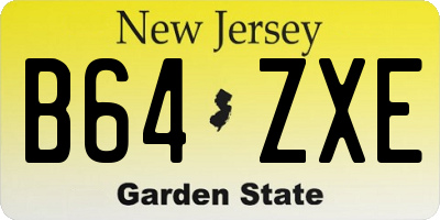 NJ license plate B64ZXE