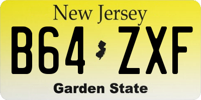 NJ license plate B64ZXF