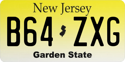 NJ license plate B64ZXG