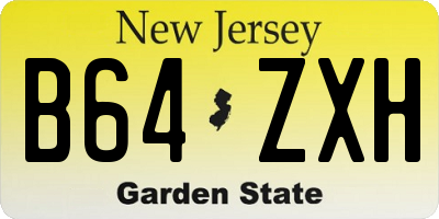 NJ license plate B64ZXH