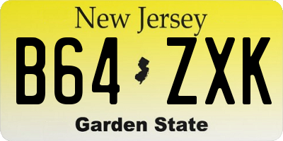 NJ license plate B64ZXK