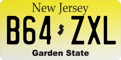 NJ license plate B64ZXL