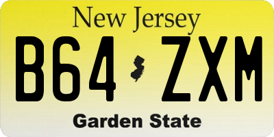 NJ license plate B64ZXM