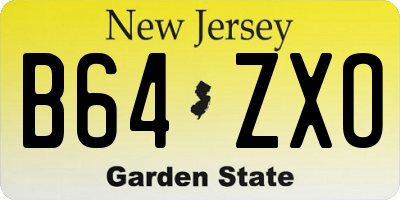 NJ license plate B64ZXO