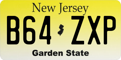NJ license plate B64ZXP