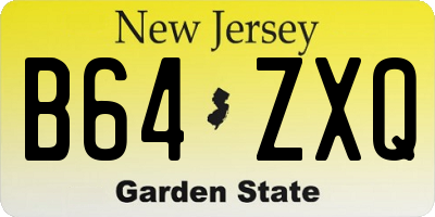 NJ license plate B64ZXQ