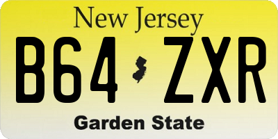 NJ license plate B64ZXR