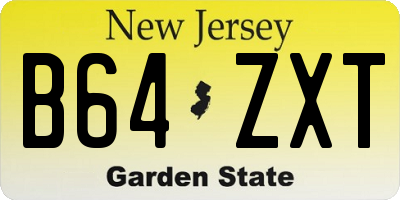 NJ license plate B64ZXT