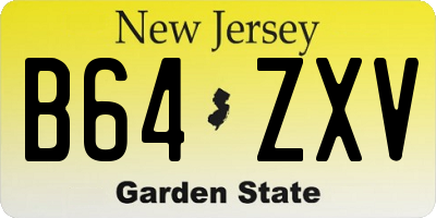 NJ license plate B64ZXV