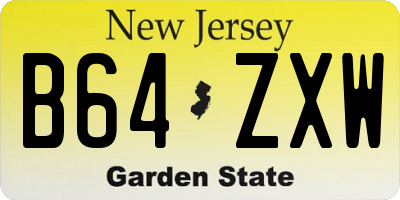 NJ license plate B64ZXW