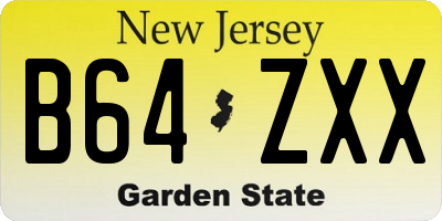 NJ license plate B64ZXX