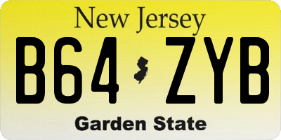 NJ license plate B64ZYB