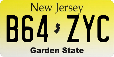 NJ license plate B64ZYC