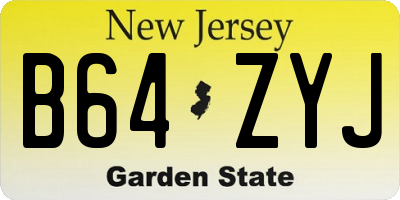 NJ license plate B64ZYJ