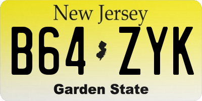 NJ license plate B64ZYK