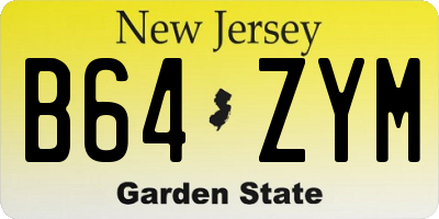 NJ license plate B64ZYM