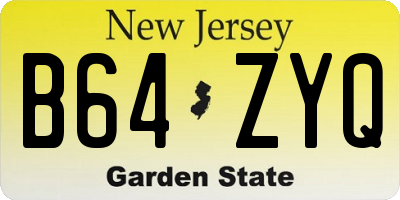 NJ license plate B64ZYQ