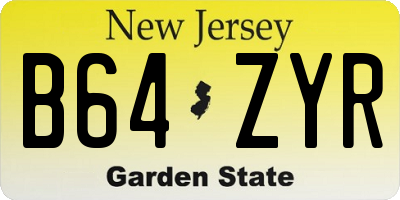 NJ license plate B64ZYR