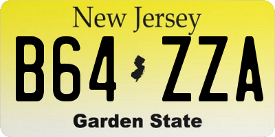 NJ license plate B64ZZA