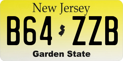 NJ license plate B64ZZB