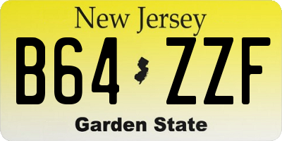 NJ license plate B64ZZF