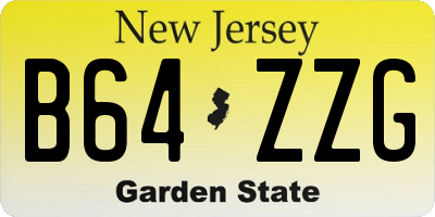 NJ license plate B64ZZG