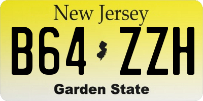 NJ license plate B64ZZH