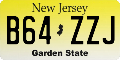 NJ license plate B64ZZJ